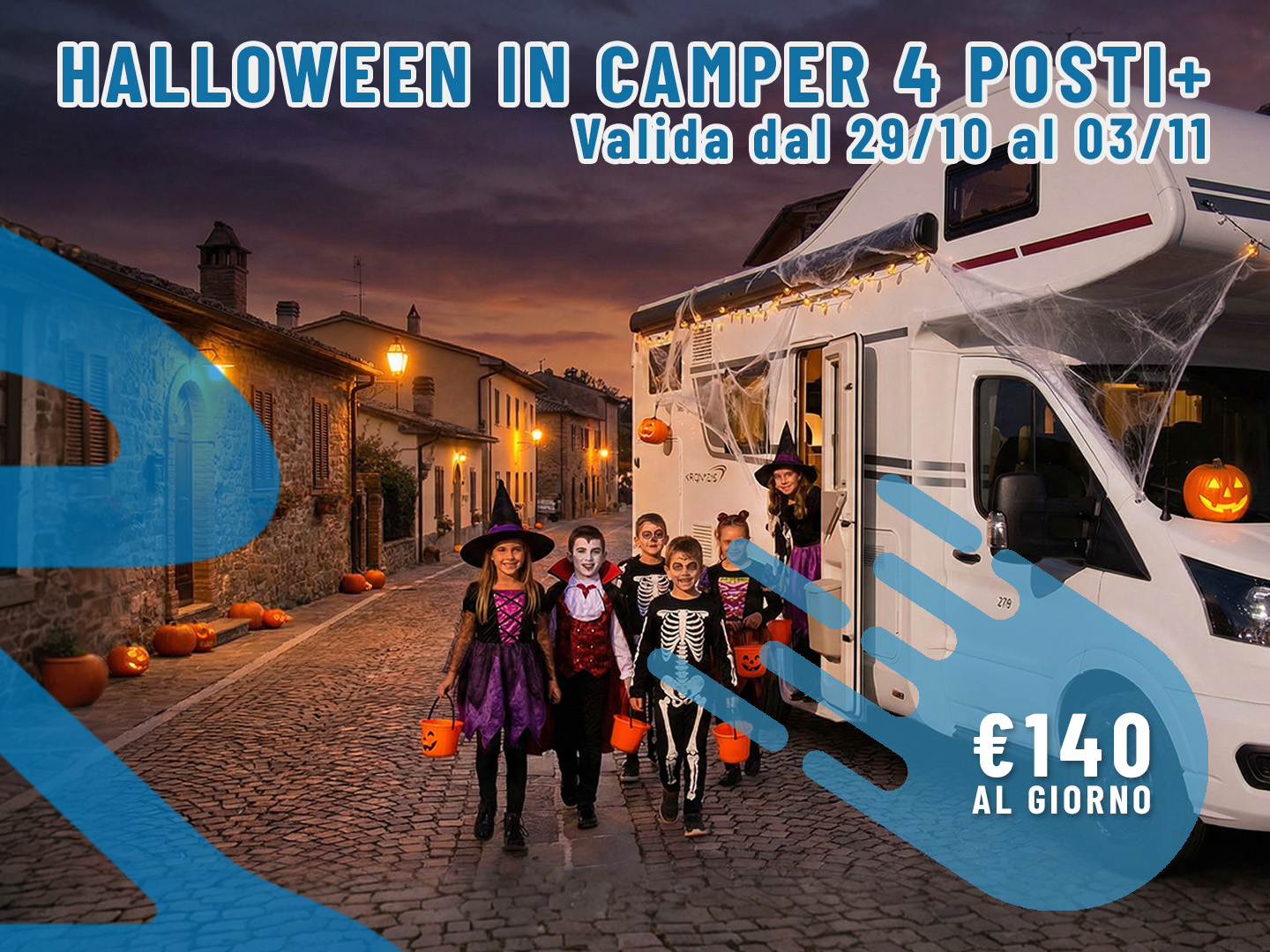 [Halloween 2026] Offerta noleggio Camper: 3 giorni per 4 persone